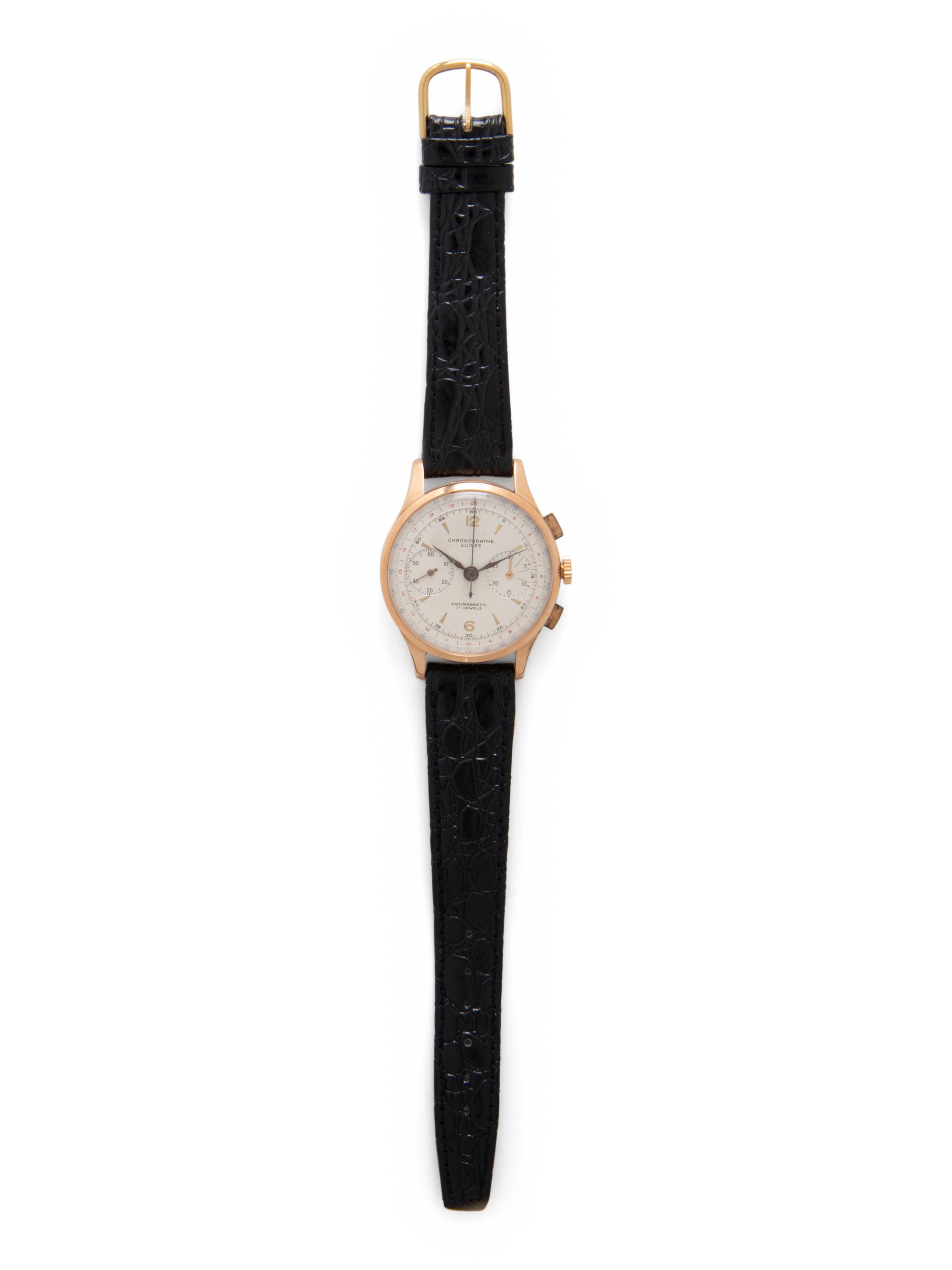CHRONOGRAPHE SUISSE, 18K YELLOW GOLD CHRONOGRAPH WATCH