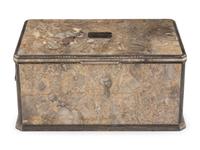 A Tiffany and Co. Silver Mounted Agate Jewelry Casket