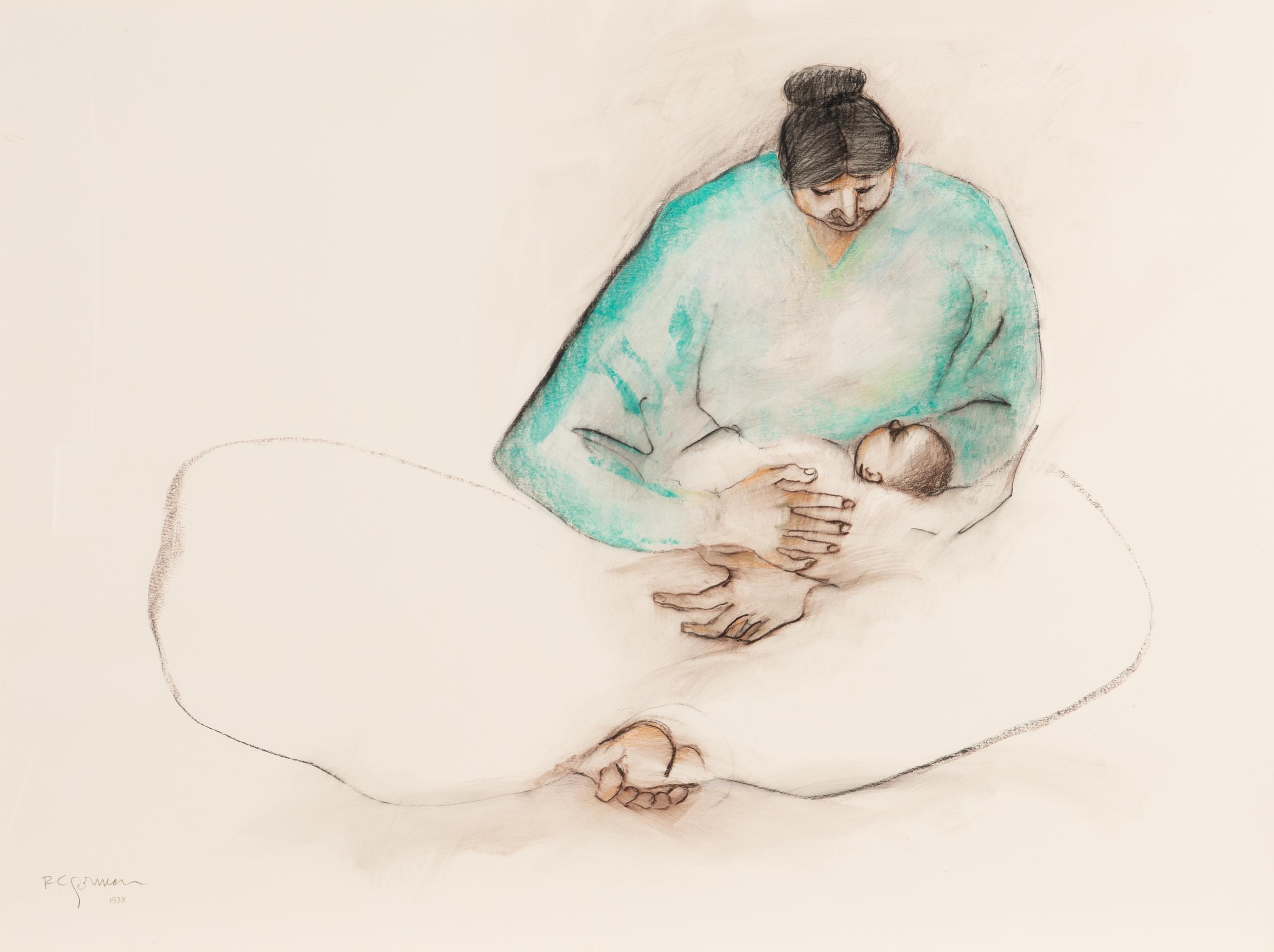 R. C. Gorman (American, 1932–2005) — Mother and Child , 1978
