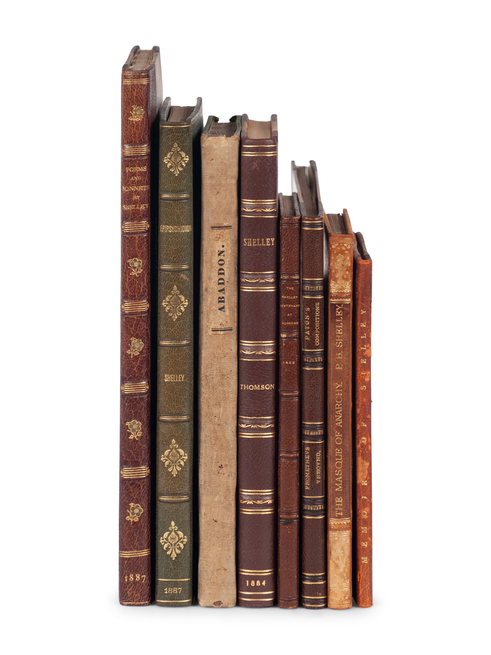 SHELLEY, Percy Bysshe (1792-1822). A group of 8 early posthumous works. Comprising: