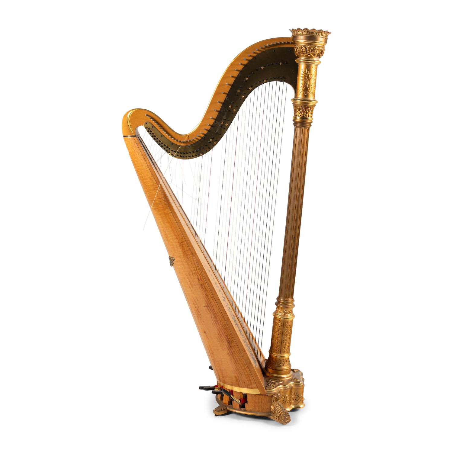 A Lyon and Healy Giltwood Harp
