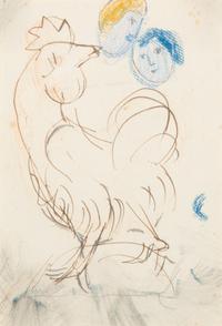 Marc Chagall, (Russian/French, 1887-1985), Rooster, 1947