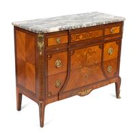 A Louis XV/XVI Style Transitional Marble Top Commode — EARLY 20TH CENTURY