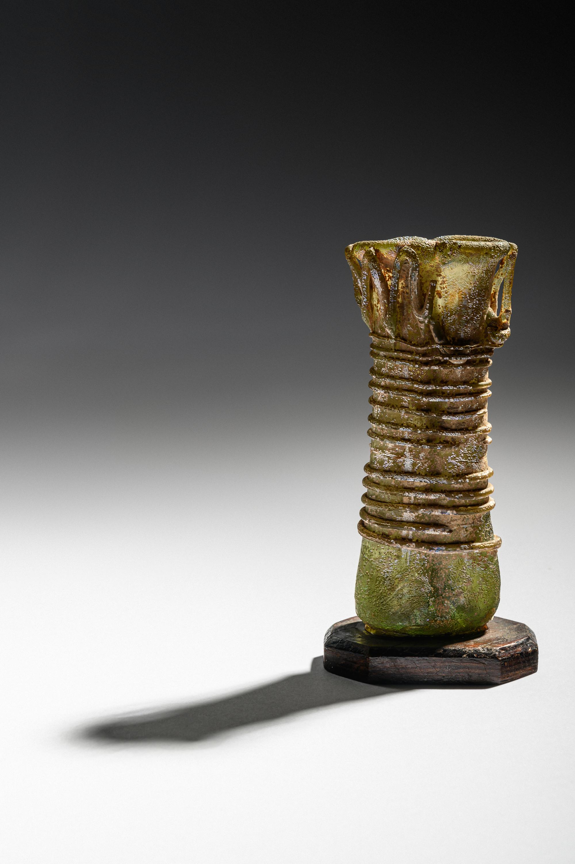 A Roman Glass Double Unguentarium with Iridescence