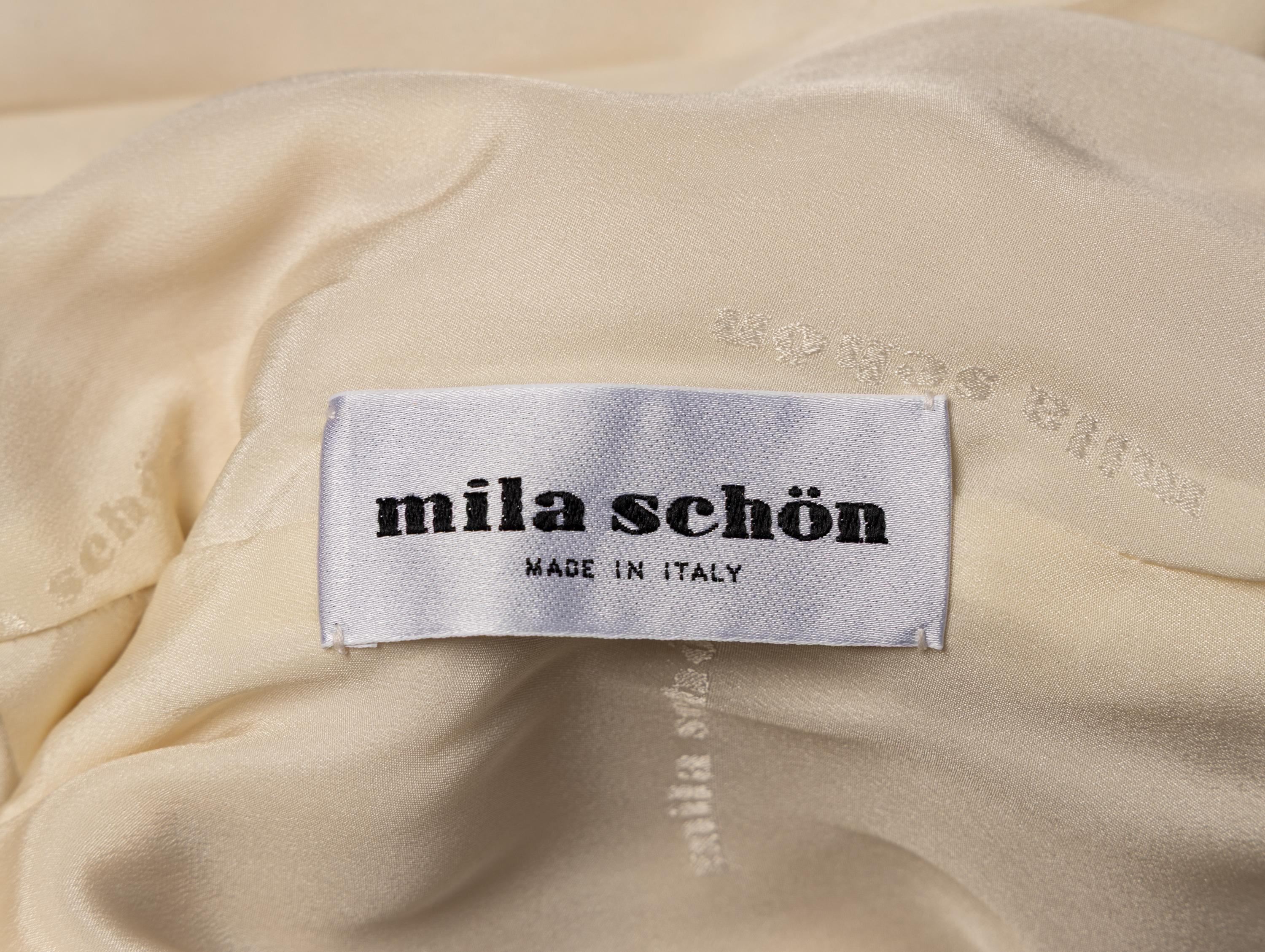 Mila Schön, Belted Sheared Mink White Jacket