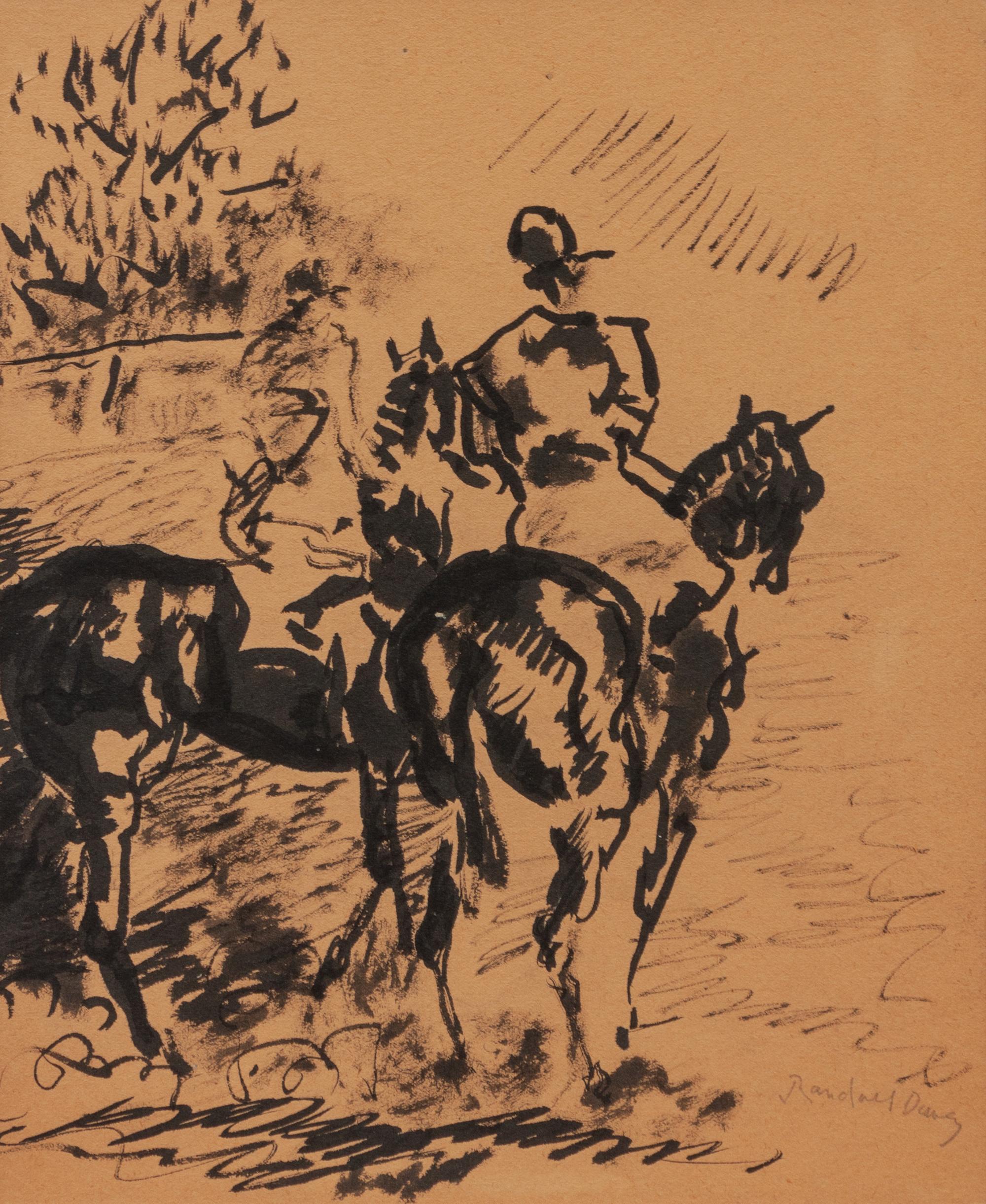 Two Jockeys on Horseback