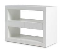 A Pair of Contemporary White Lacquer Finished Two-Tier Side Tables