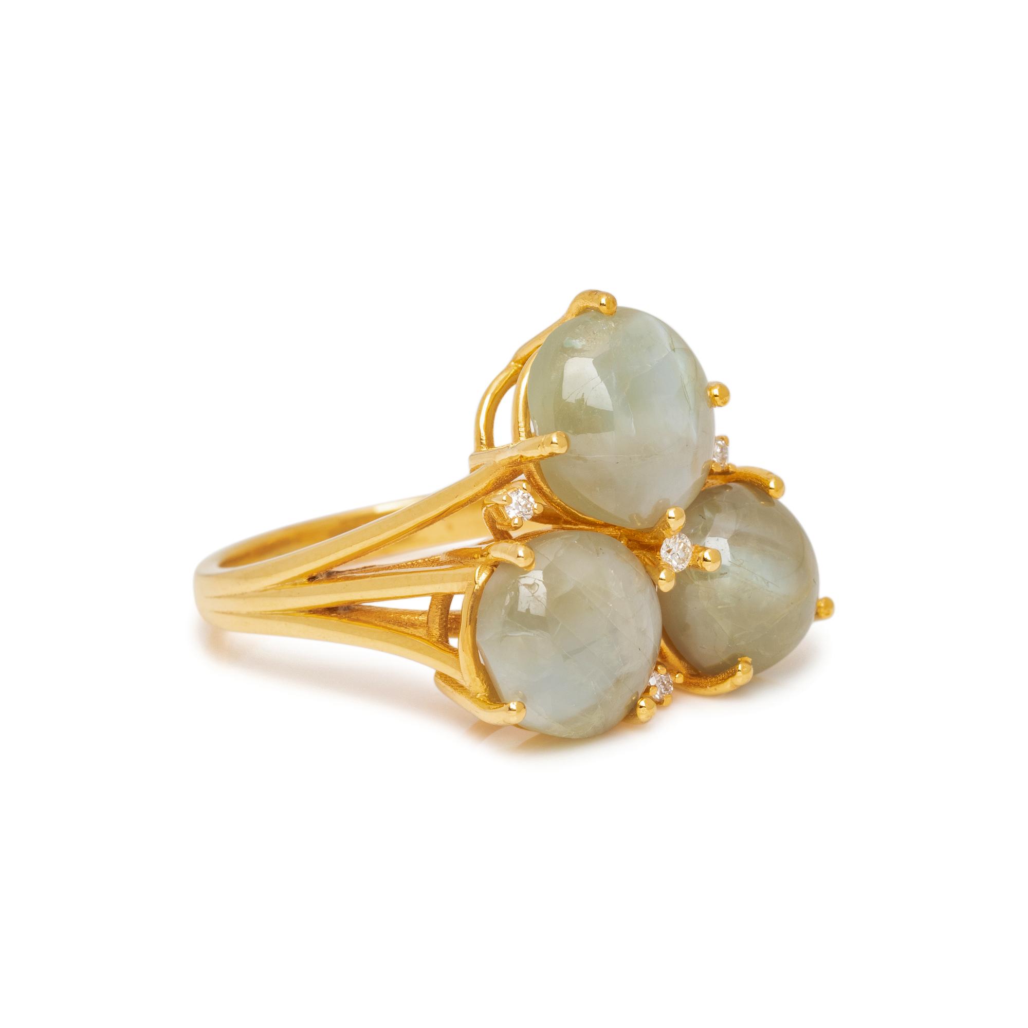CAT'S EYE CHRYSOBERYL AND DIAMOND RING