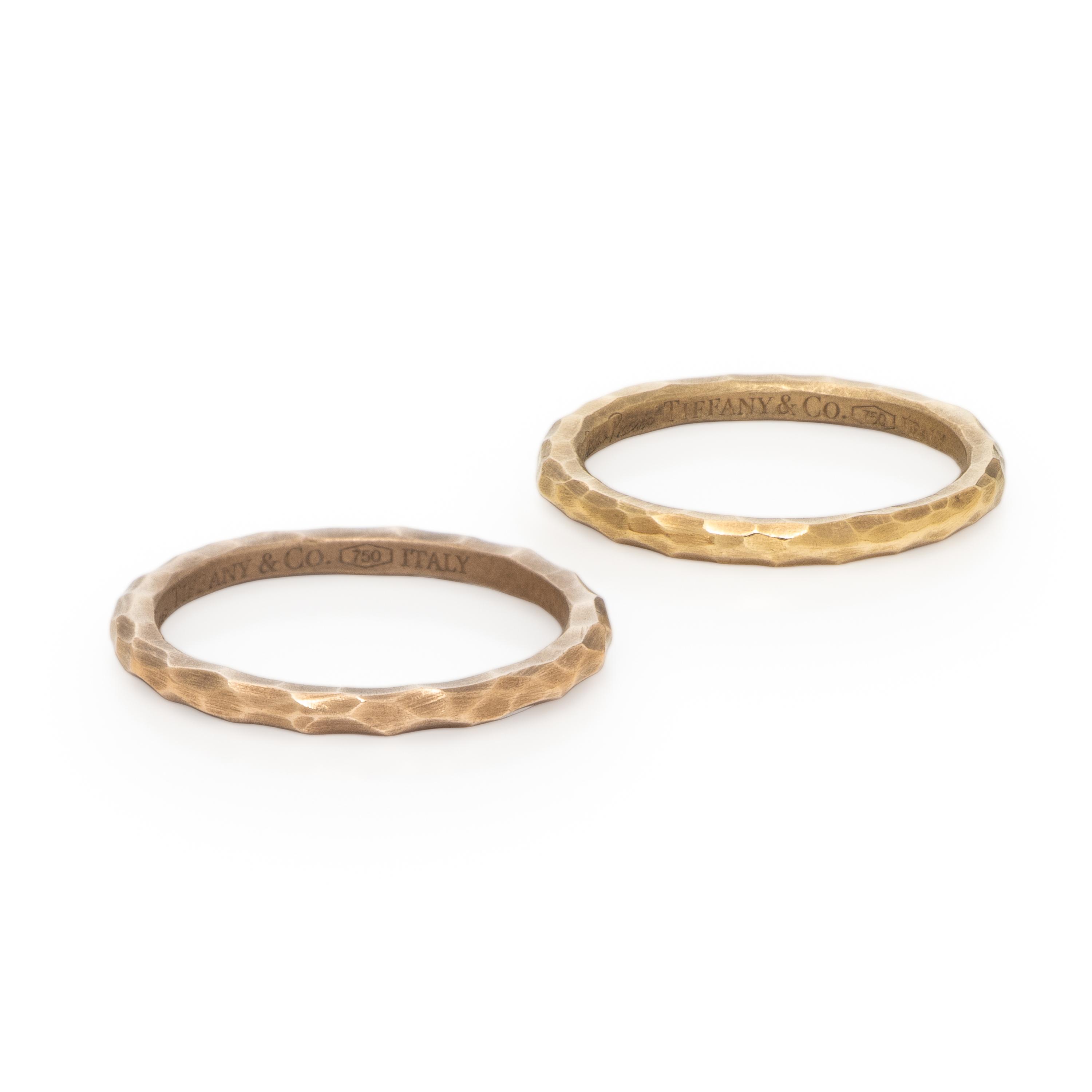 Tiffany & Co., Paloma Picasso, Pair of Hammered Gold Rings