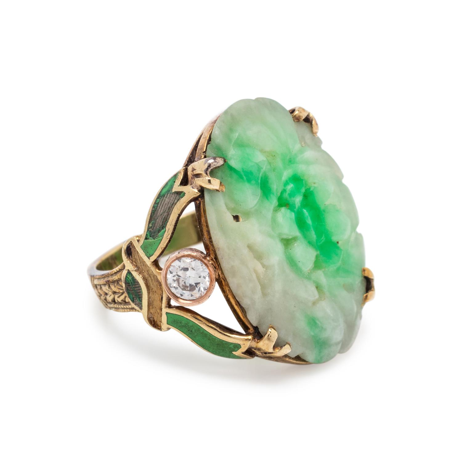 JADE AND DIAMOND RING