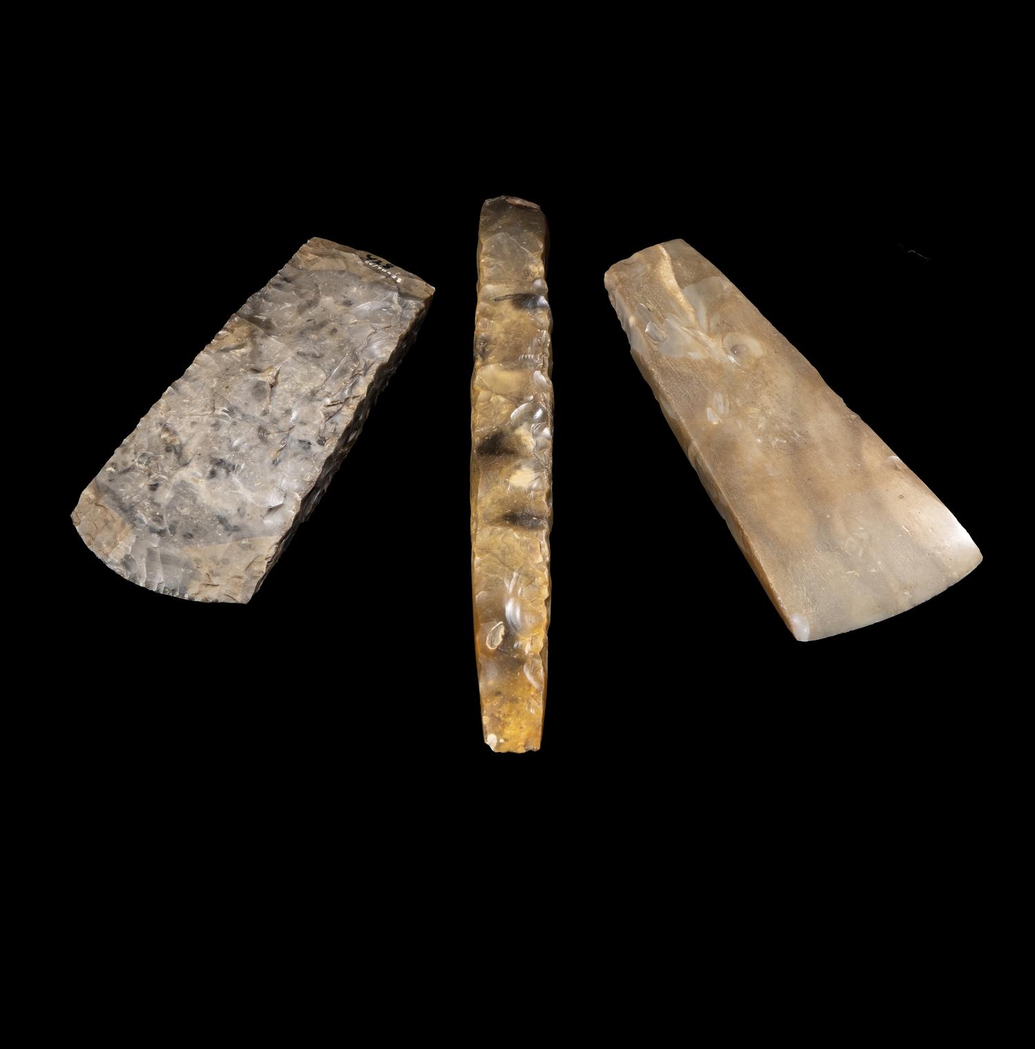 Three Neolithic Flint Thin and Square-Butted Axes