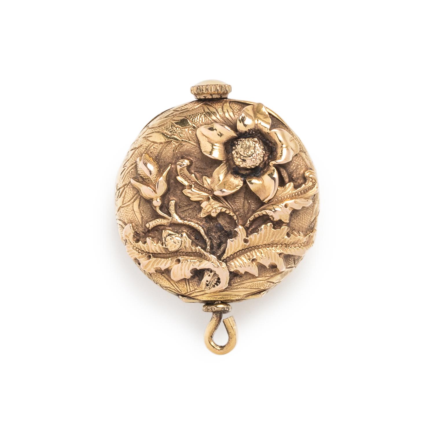 14K YELLOW GOLD HUNTER CASE POCKET WATCH AND CHAIN