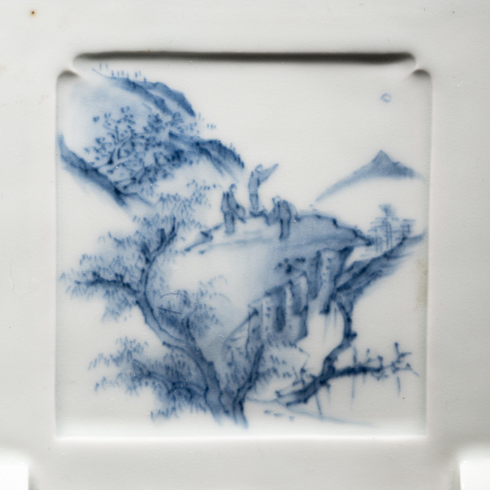 Three Japanese Blue and White Porcelain Scholar's Objects