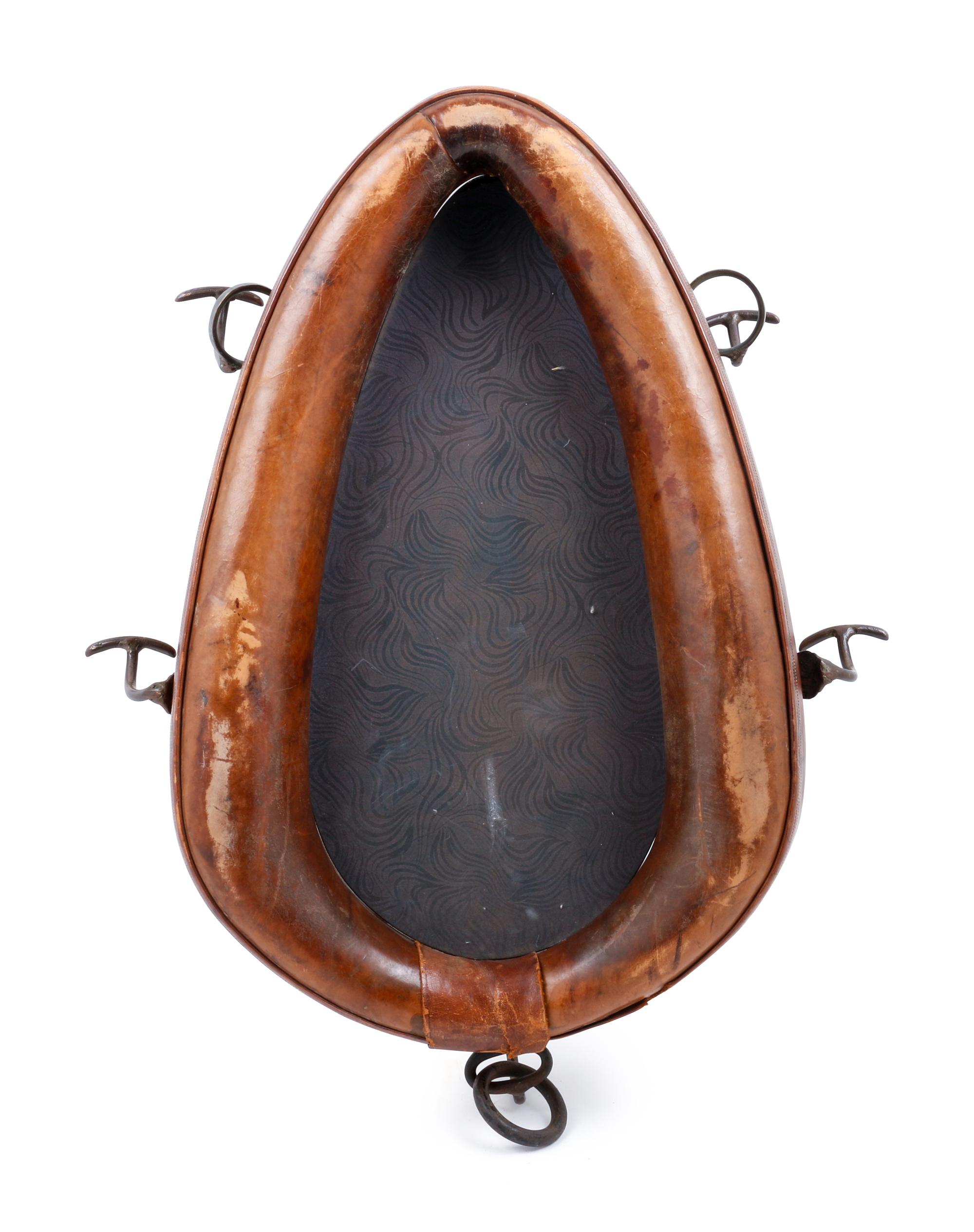 A Metal Mounted Leather Horse Collar