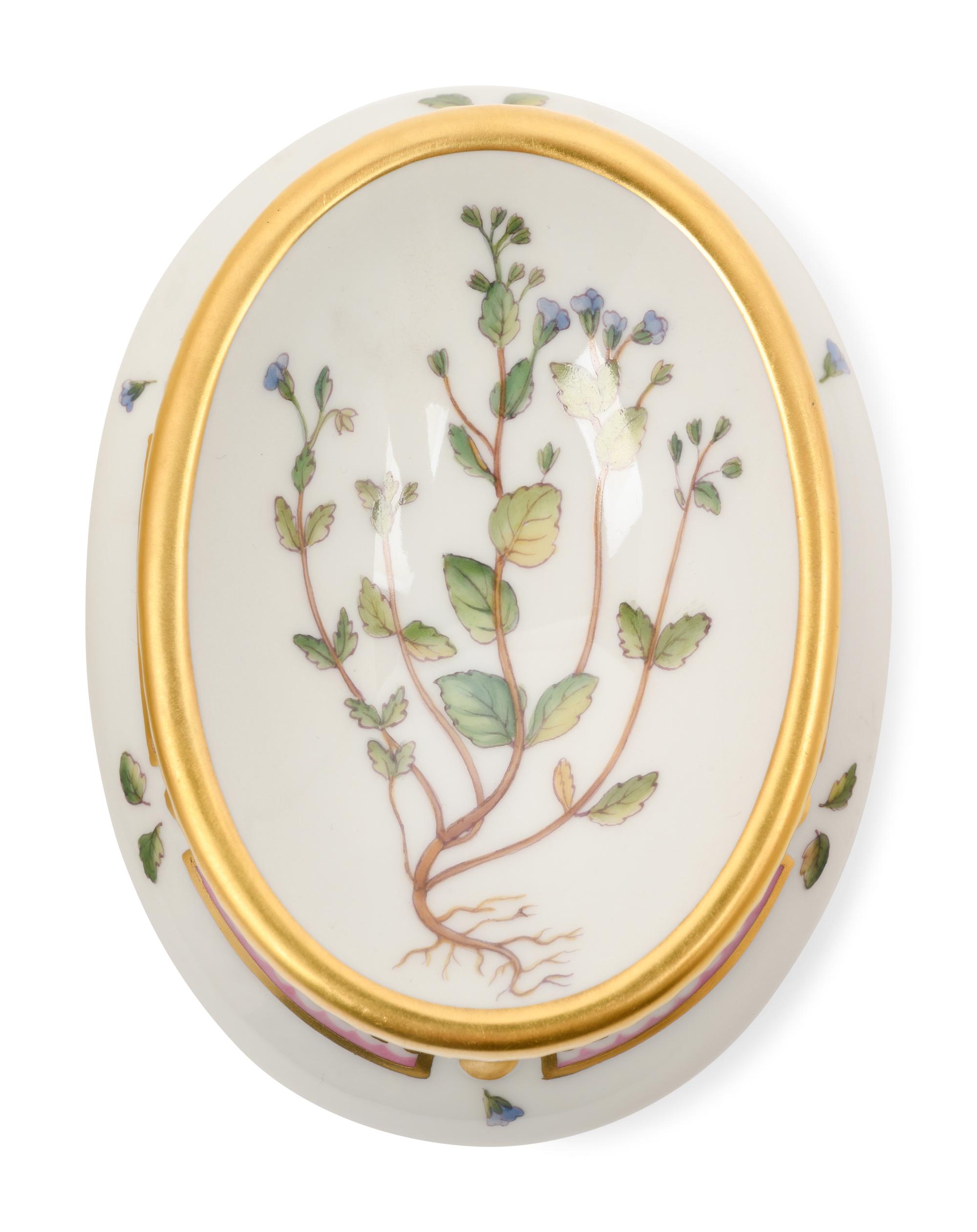 A Pair of Royal Copenhagen Flora Danica Trench Salts