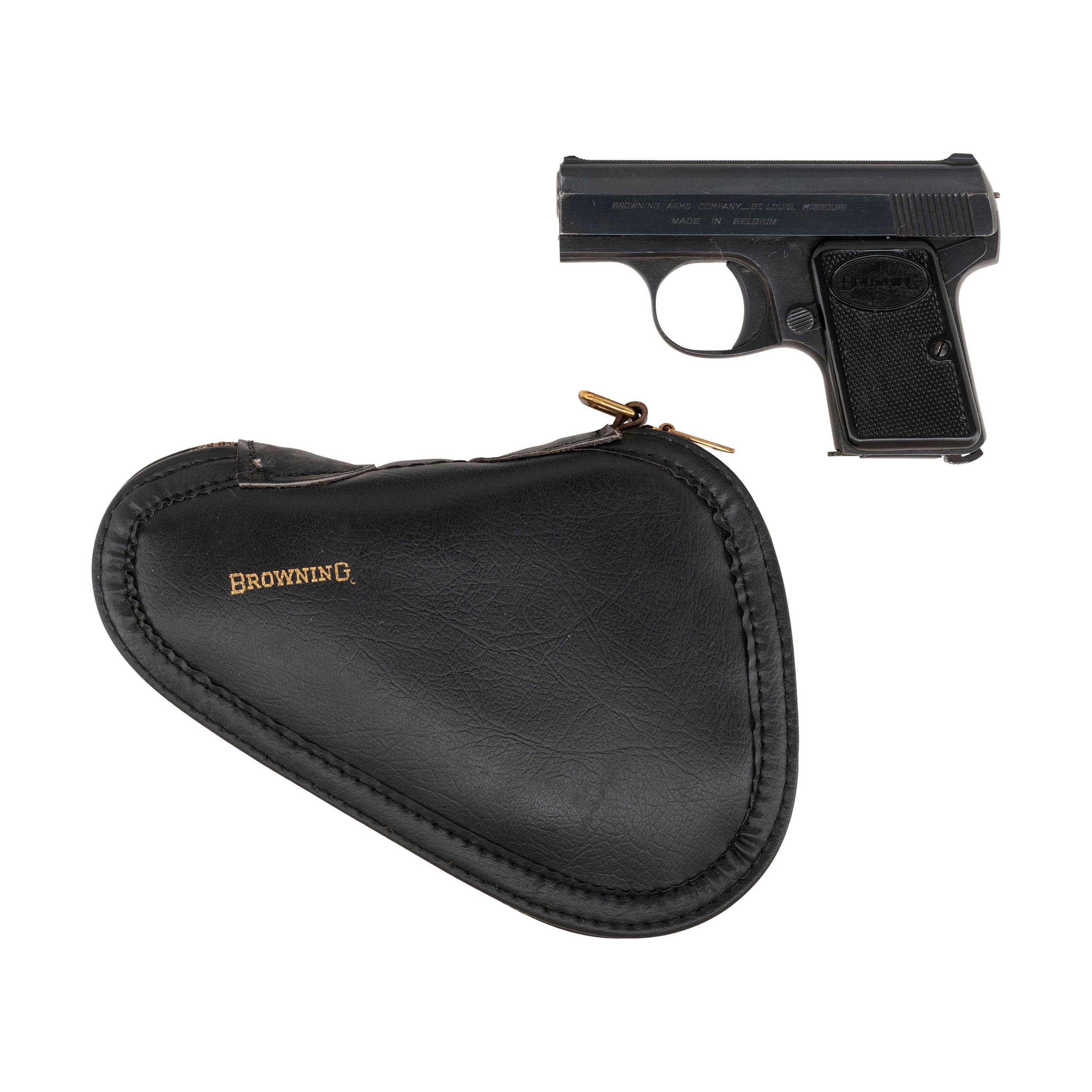 **Baby Browning Pistol with Browning Pistol Rug