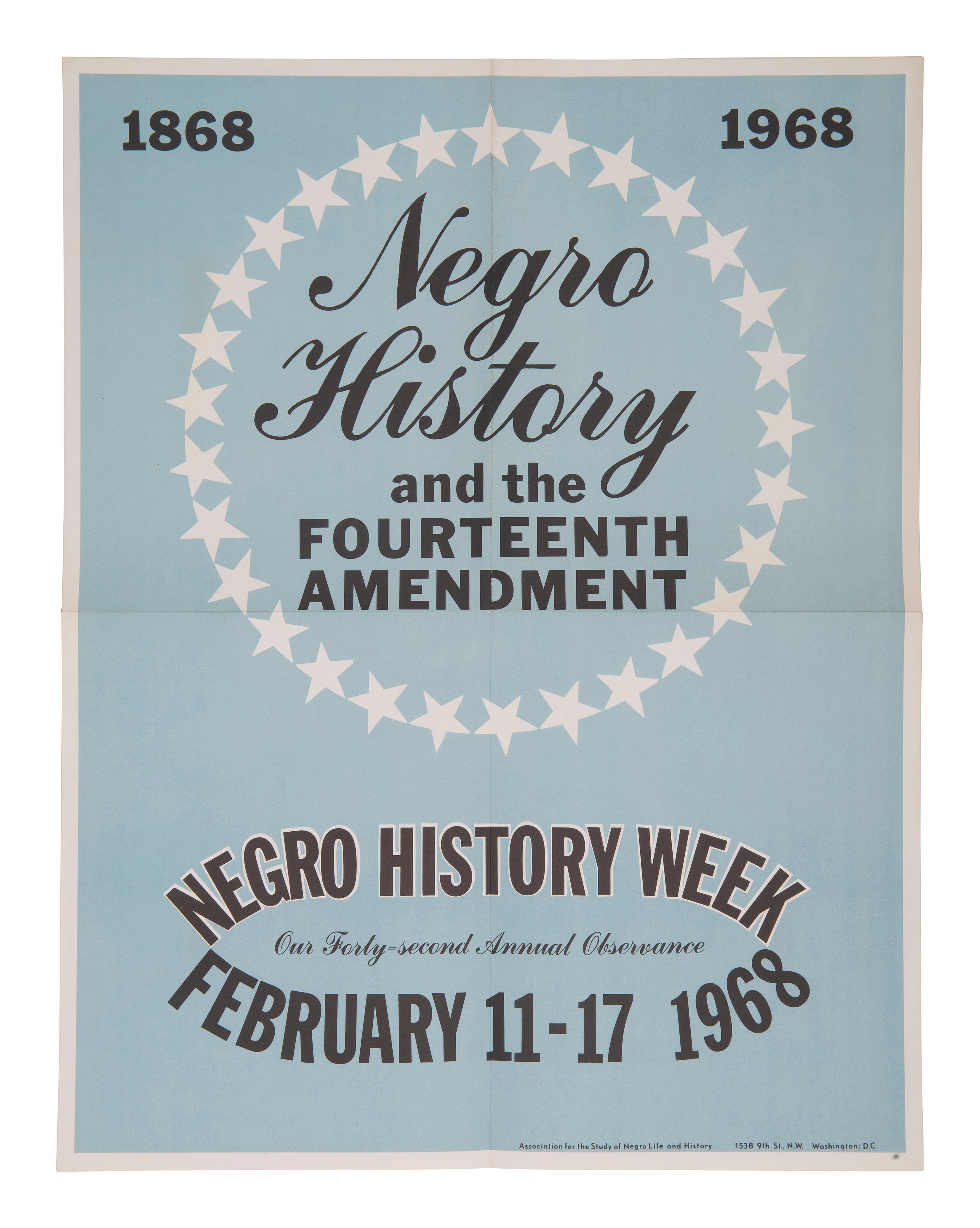 [CIVIL RIGHTS]. Negro History Week. A group of 2 posters for 1965 and 1968.