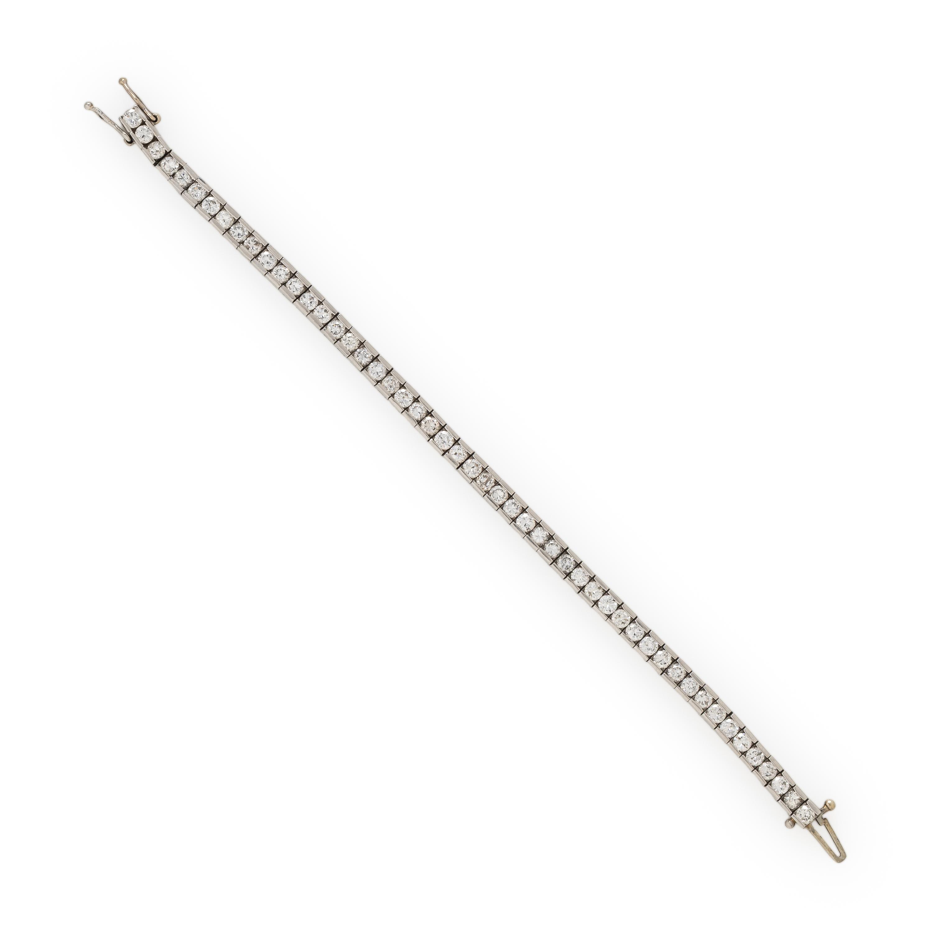 Diamond and Platinum Line Bracelet