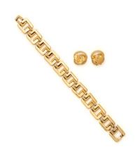 YELLOW GOLD BRACELET AND EARCLIPS