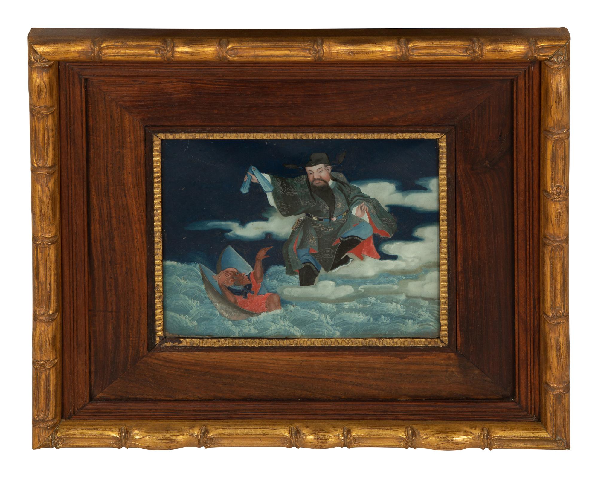 A Pair of Chinese Reverse Paintings on Glass