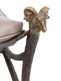 A Neoclassical Style Parcel-Gilt and Patinated Bronze Curule Bench