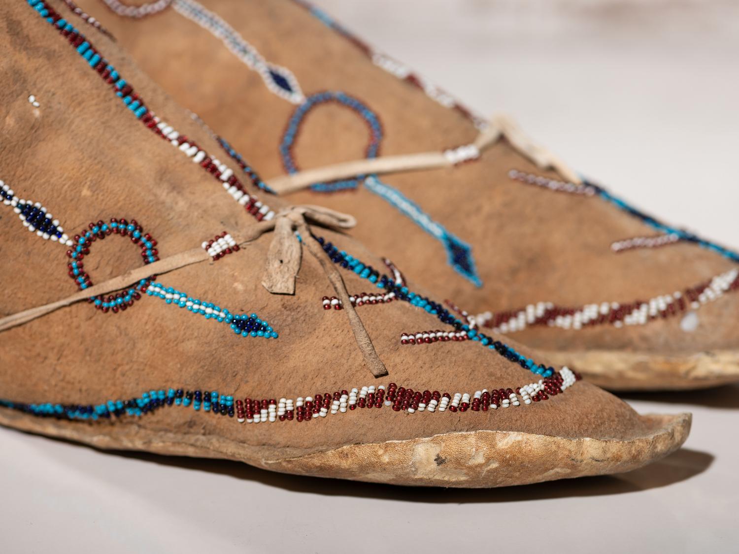 Apache Beaded Hide Moccasins