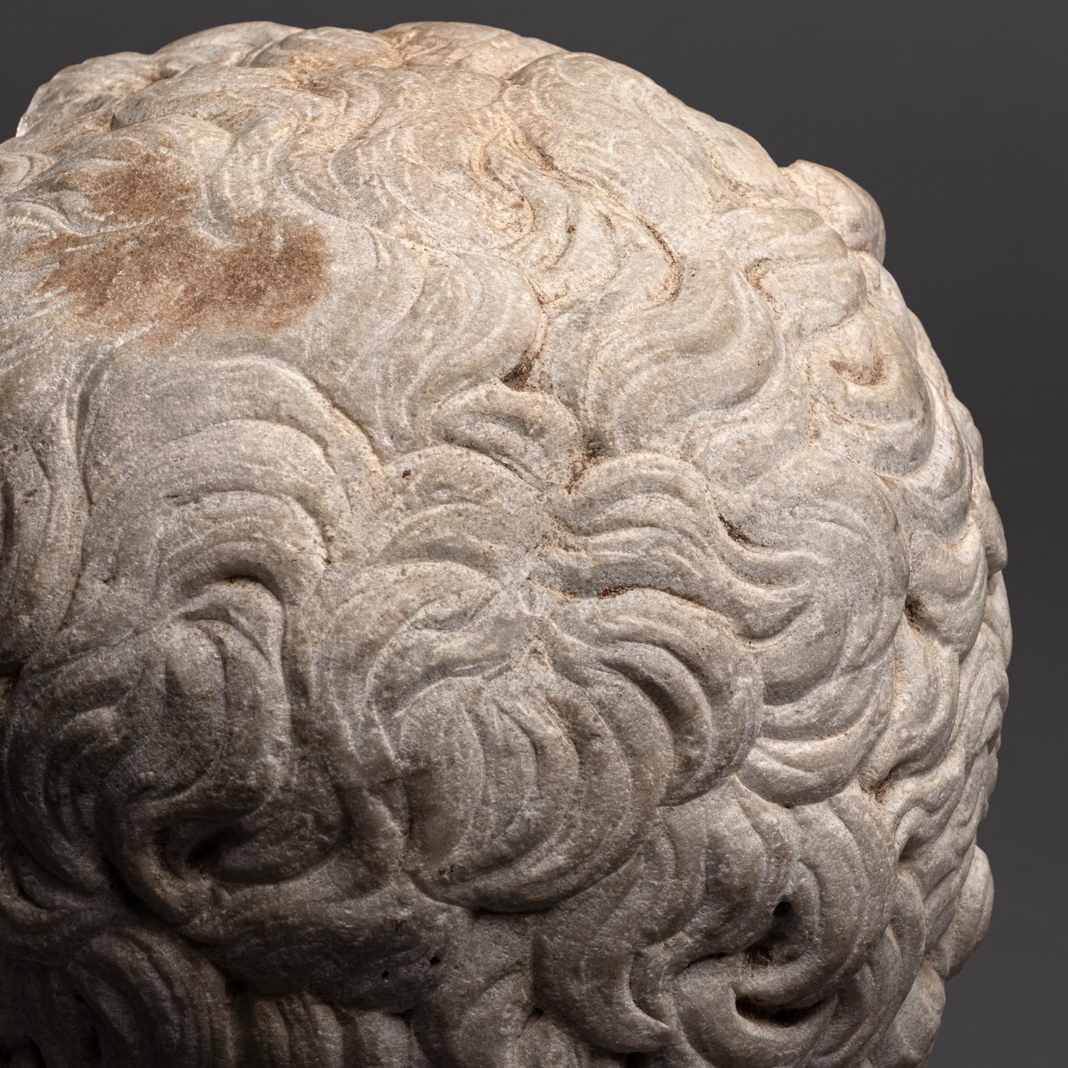 A Grand Tour Marble Portrait Head of Emperor Caracalla