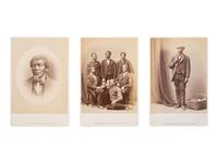 [AFRICAN AMERICANA - EDUCATION]. A group of 3 cabinet photographs of Yale University's African American staff, incl. the "College Sweeps." Montreal, Toronto, and Halifax: William Notman Co., [1872].
