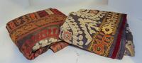 Two Middle Eastern Embroidered Silk Panels. Each approximately 84 x 106 inches.