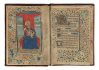 [LEAF BOOK - ILLUMINATED MANUSCRIPTS]. A leaf book containing various illuminated leaves from several Books of Hours, most executed in France, ca 13th-15th centuries.