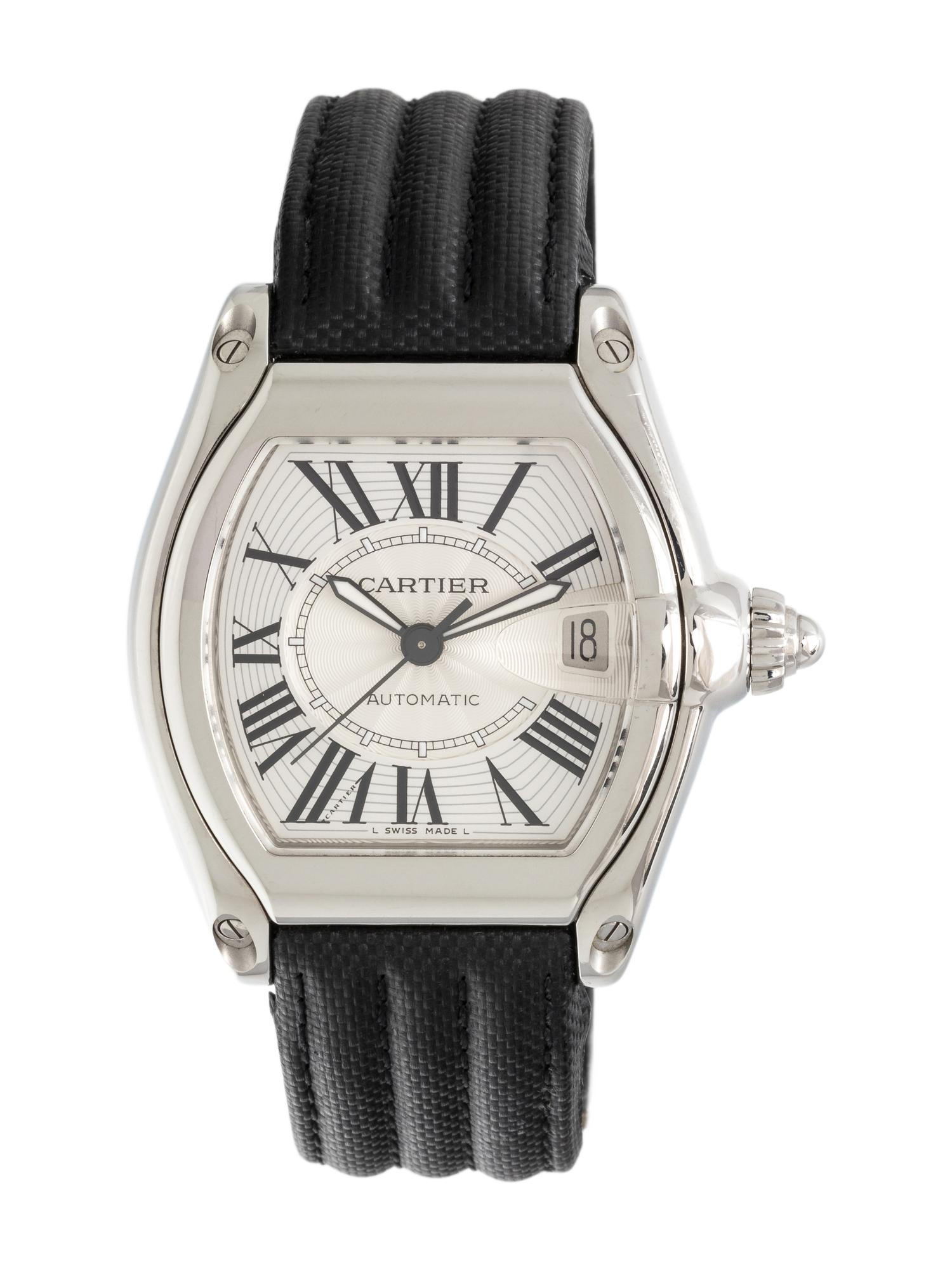 CARTIER, REF. 2510 STAINLESS STEEL 'ROADSTER' WRISTWATCH