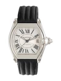 CARTIER, REF. 2510 STAINLESS STEEL 'ROADSTER' WRISTWATCH