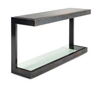 A Contemporary Steel, Granite and Glass Console Table