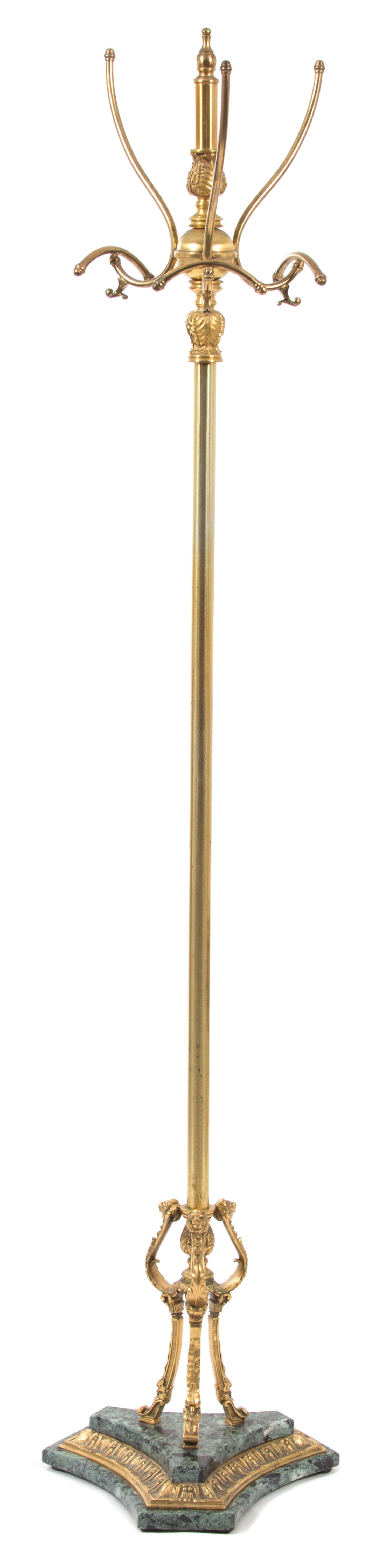 A Louis XVI Style Gilt Metal and Marble Coat Stand Height 70 1/2 inches. — EARLY 20TH CENTURY