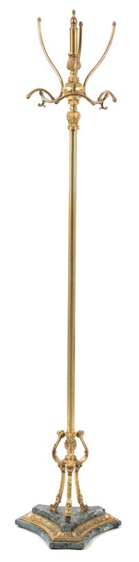 A Louis XVI Style Gilt Metal and Marble Coat Stand Height 70 1/2 inches. — EARLY 20TH CENTURY