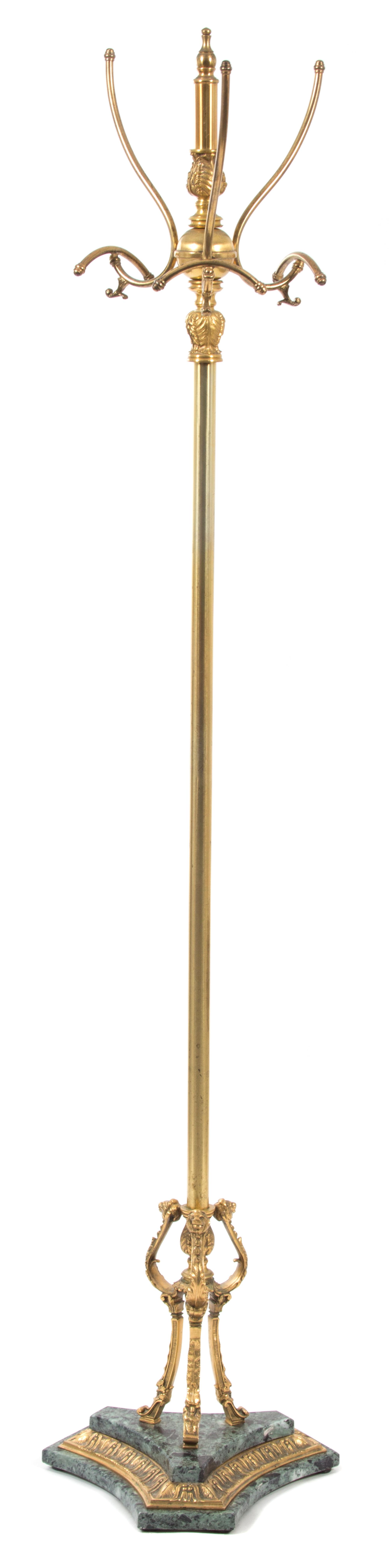 A Louis XVI Style Gilt Metal and Marble Coat Stand Height 70 1/2 inches. — EARLY 20TH CENTURY