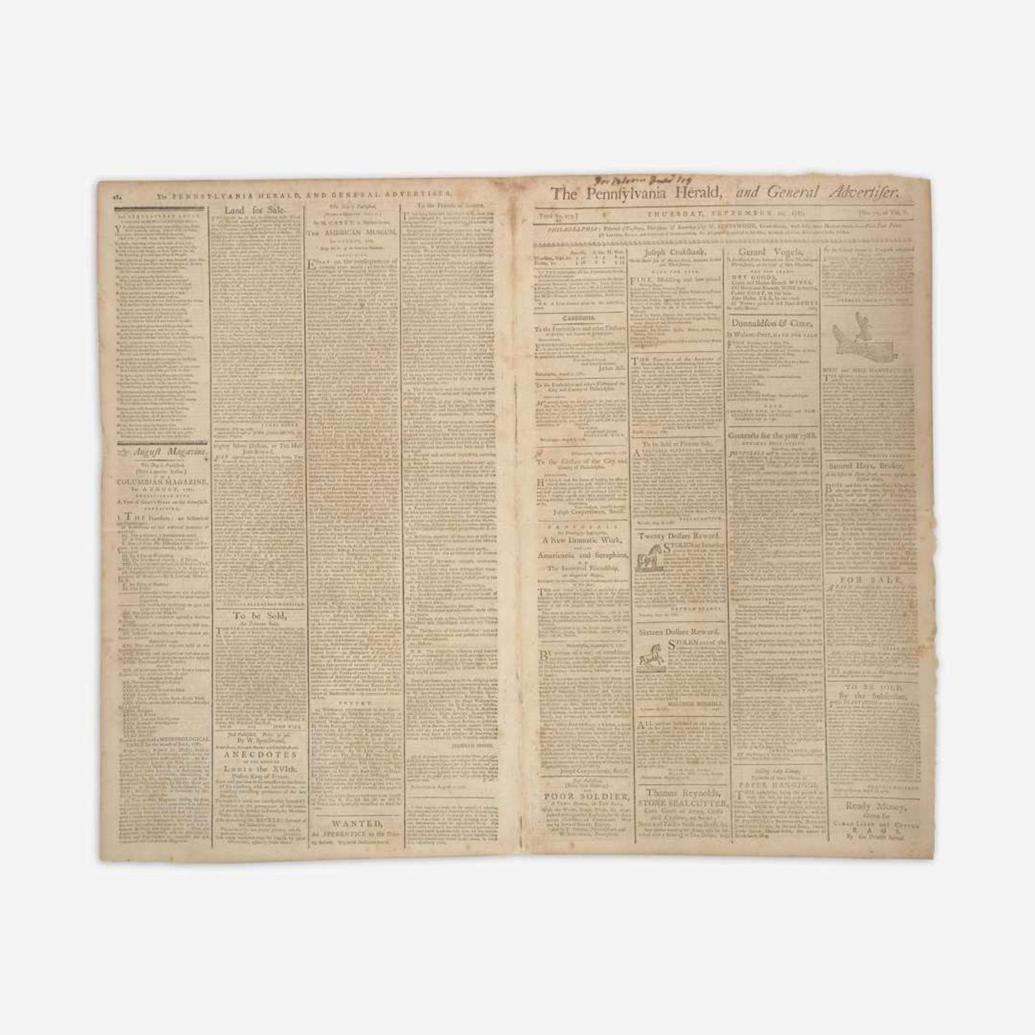 [United States Constitution] The Pennsylvania Herald, and General Advertiser