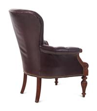 A William IV Style Leather Upholstered Mahogany Library Chair