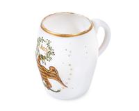 A Bohemian Hand-Painted Blown Glass Mug Decorated With American Eagle And “Liberty”