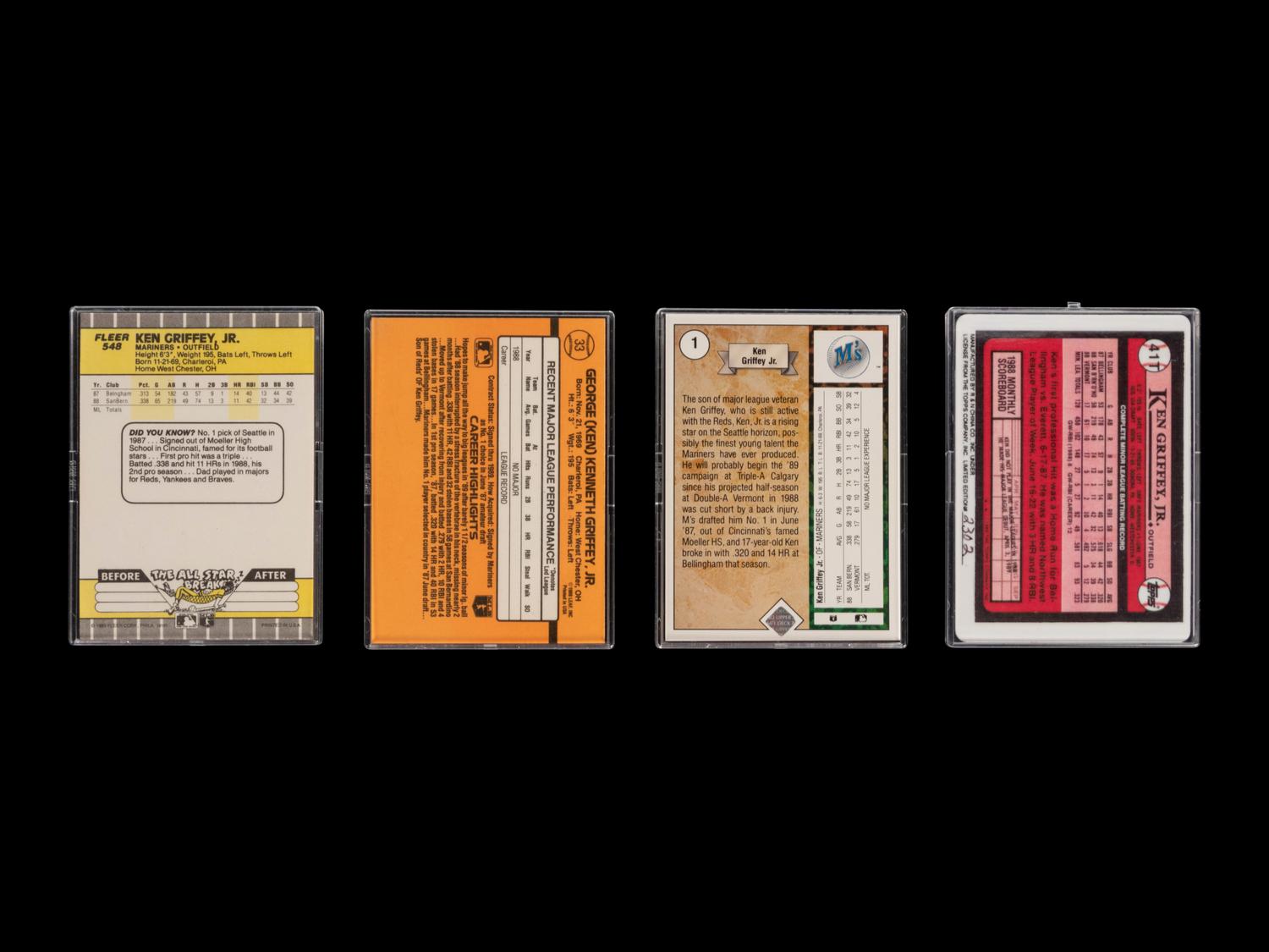 A Ken Griffey Jr. Signature Series Set of Baseball Cards,