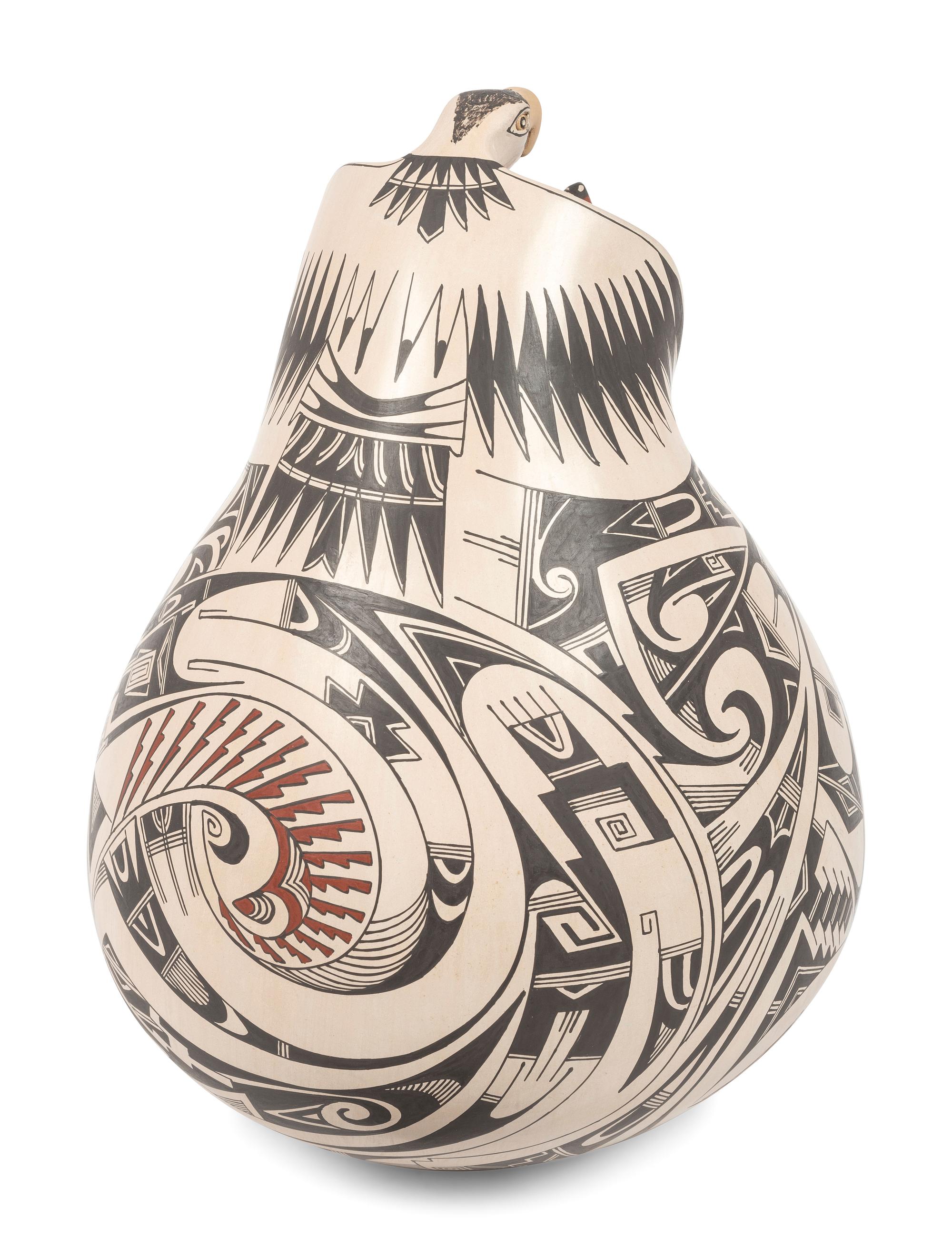 Pottery Vase, with Jaguar and Eagle