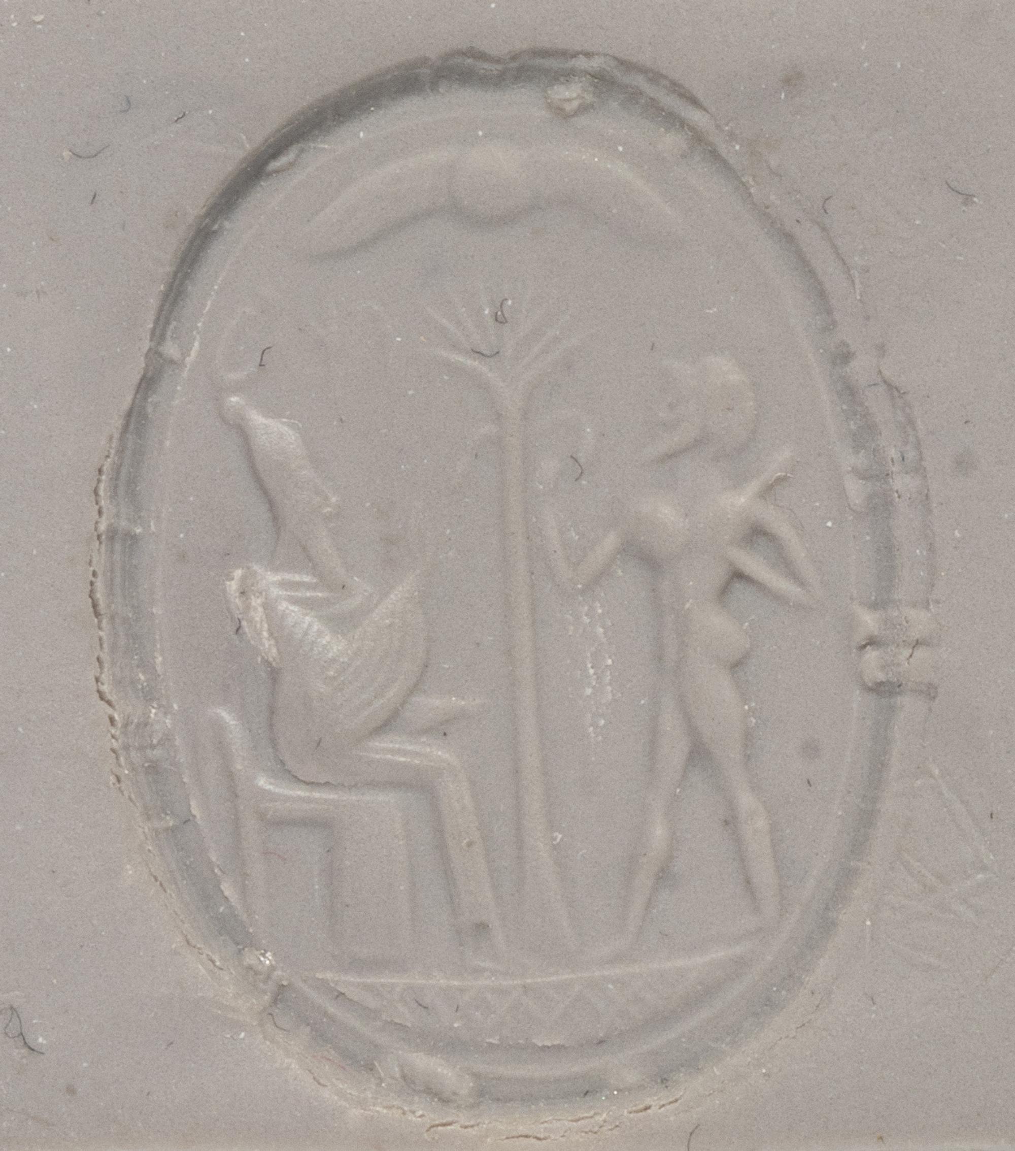 A Phoenician Carnelian Scaraboid with a Seated King and Hero