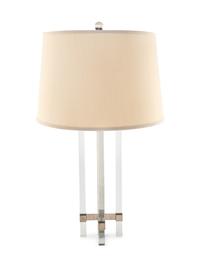 A Fontana Arte Glass and Nickel-Plated Brass Table Lamp