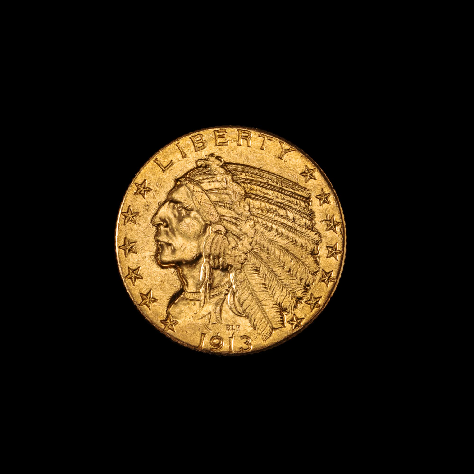 A United States 1913 Indian Head $5 Gold Coin