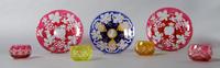 A Collection of Bohemian Glass Articles, Diameter of first 8 3/8 inches.