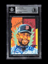 A 1995 Donruss Diamond Kings Kirby Puckett Signed Autograph Baseball Card No. DK-19 (Beckett Authentication Services BAS Certified)