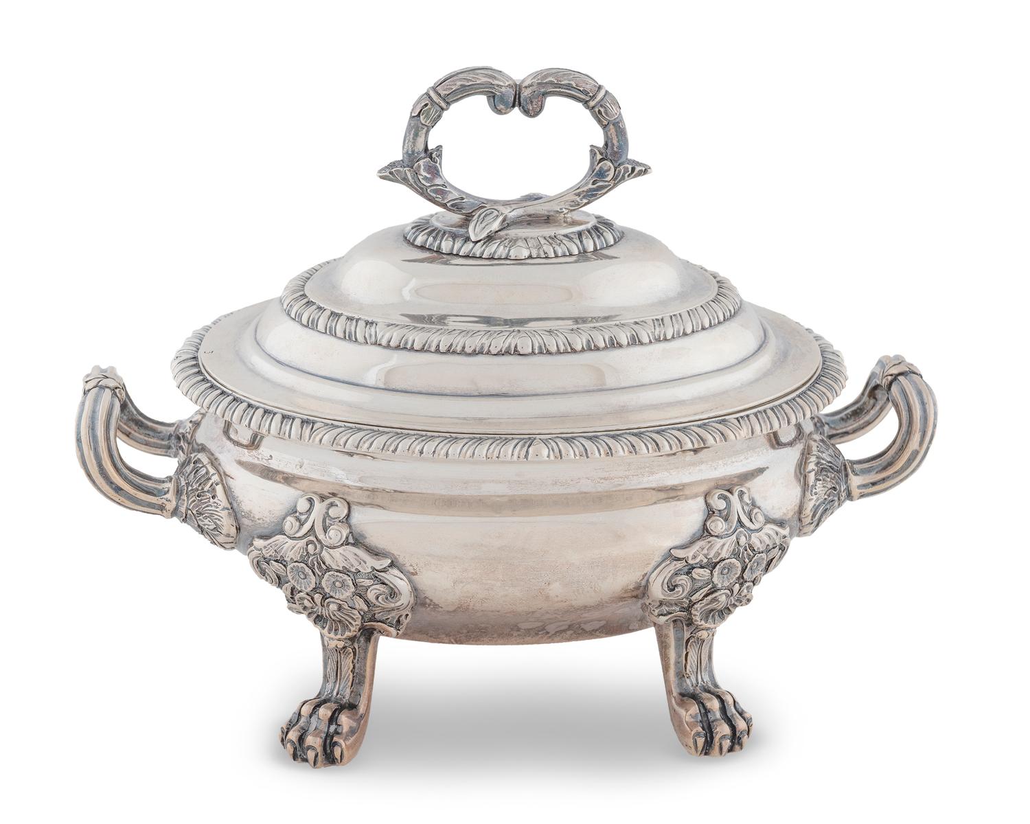 A George IV Silver Sauce Tureen and Cover — William Bateman I, London, 1824