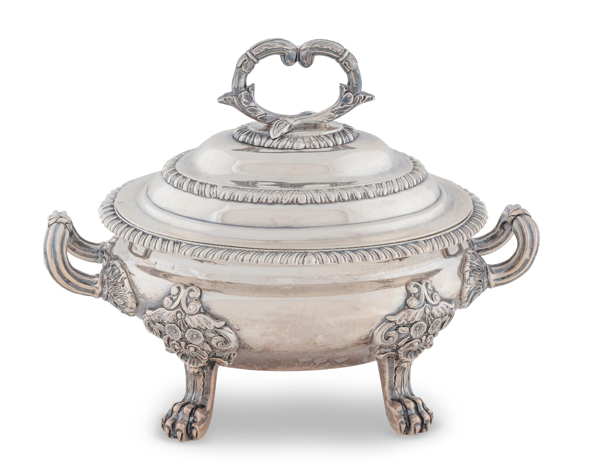 A George IV Silver Sauce Tureen and Cover — William Bateman I, London, 1824