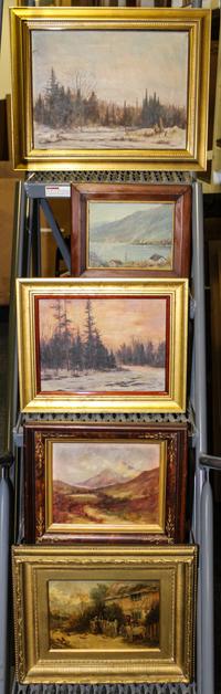 A Group of Five Paintings, (Early 20th century), Landscape Scenes