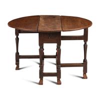 A Queen Anne Oak Dropleaf Table